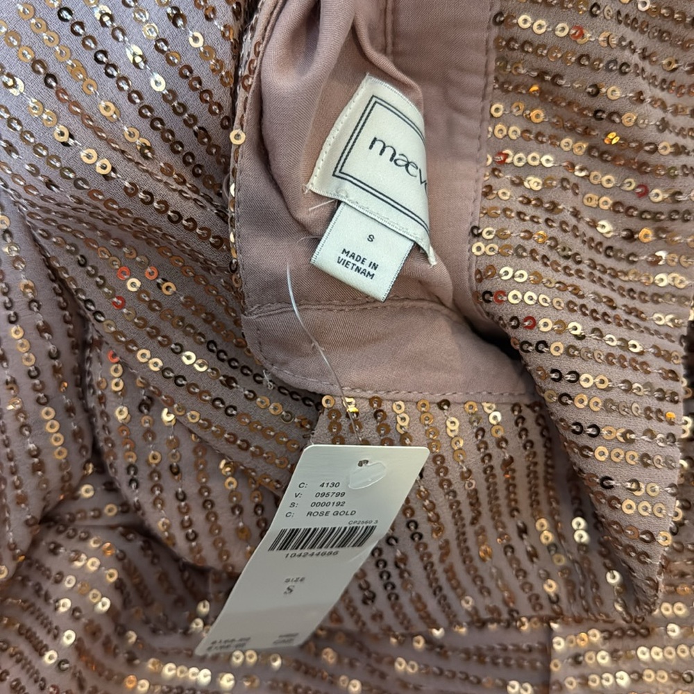 NWT! Anthropologie Maeve Bettina Sequined Tiered Mini Shirt Dress 🎆 - Picture 7 of 9